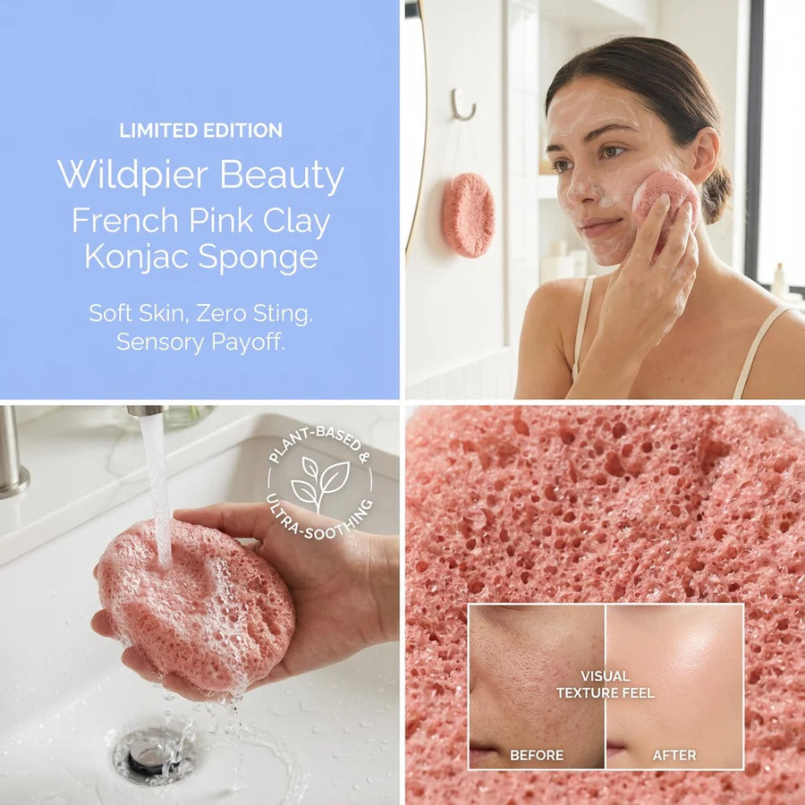 Selenys™ Éponge Konjac à l'argile rose